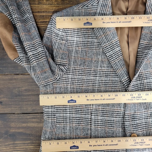 Linea Uomo Men's Sport Coat Wool Blend Heavy Flannel Plaid Luxury Fabric 50L - Picture 2 of 16